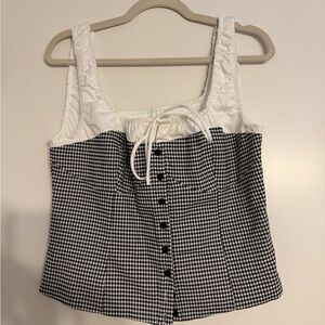 Lulu’s Gingham Black and White Checkered Top